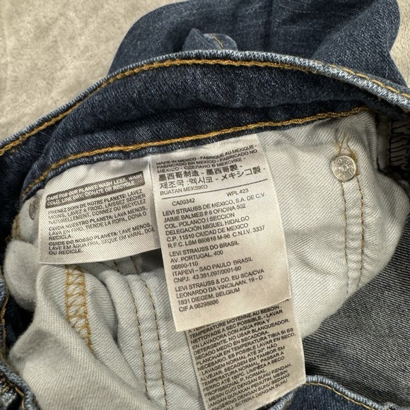 Levis Jeans Mens 34x34 Blue 505 Regular Fit Straight Leg Dark Wash Denim Work - Picture 7 of 9